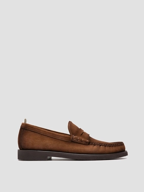 BALFRON FLEXI 001 - Brown Suede Penny Loafers Loafers Snake