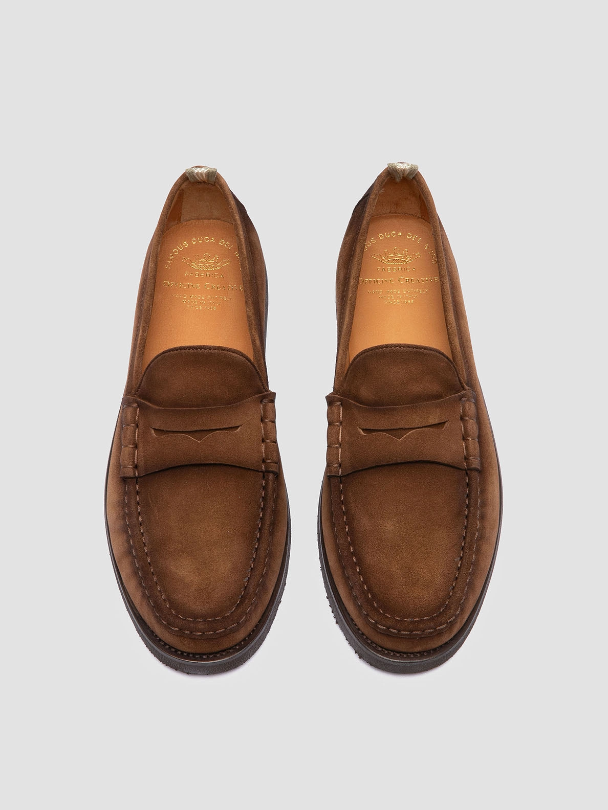 BALFRON FLEXI 001 - Brown Suede Penny Loafers Ruched Loafers