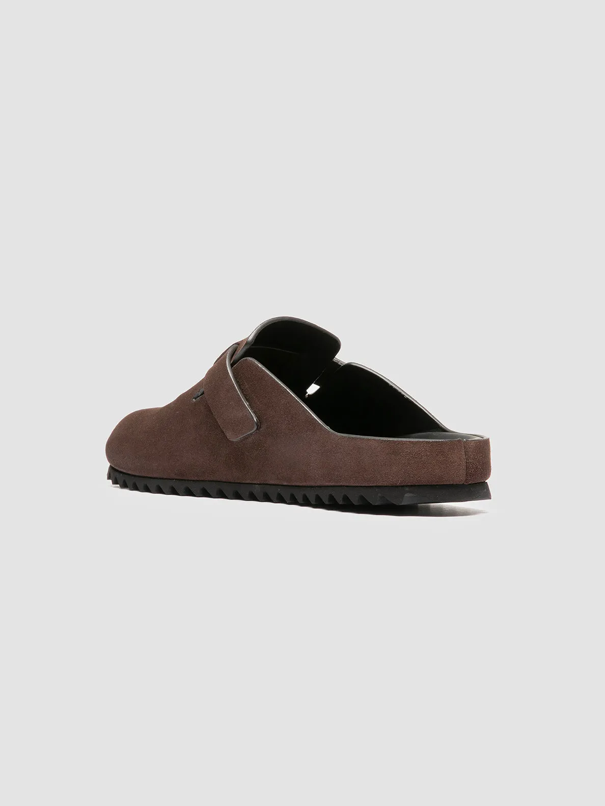 Chunky Sandals AGOR 012 - Dark Brown Suede Mule Sandals