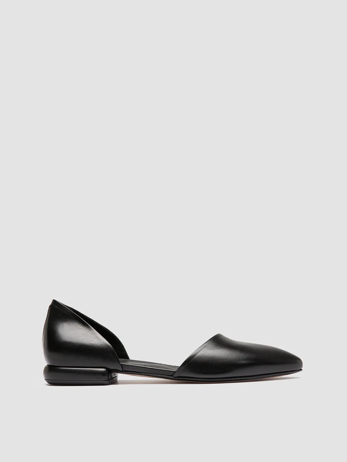SUE 002 - Black Leather Ballerina Shoes Hogan Loafers