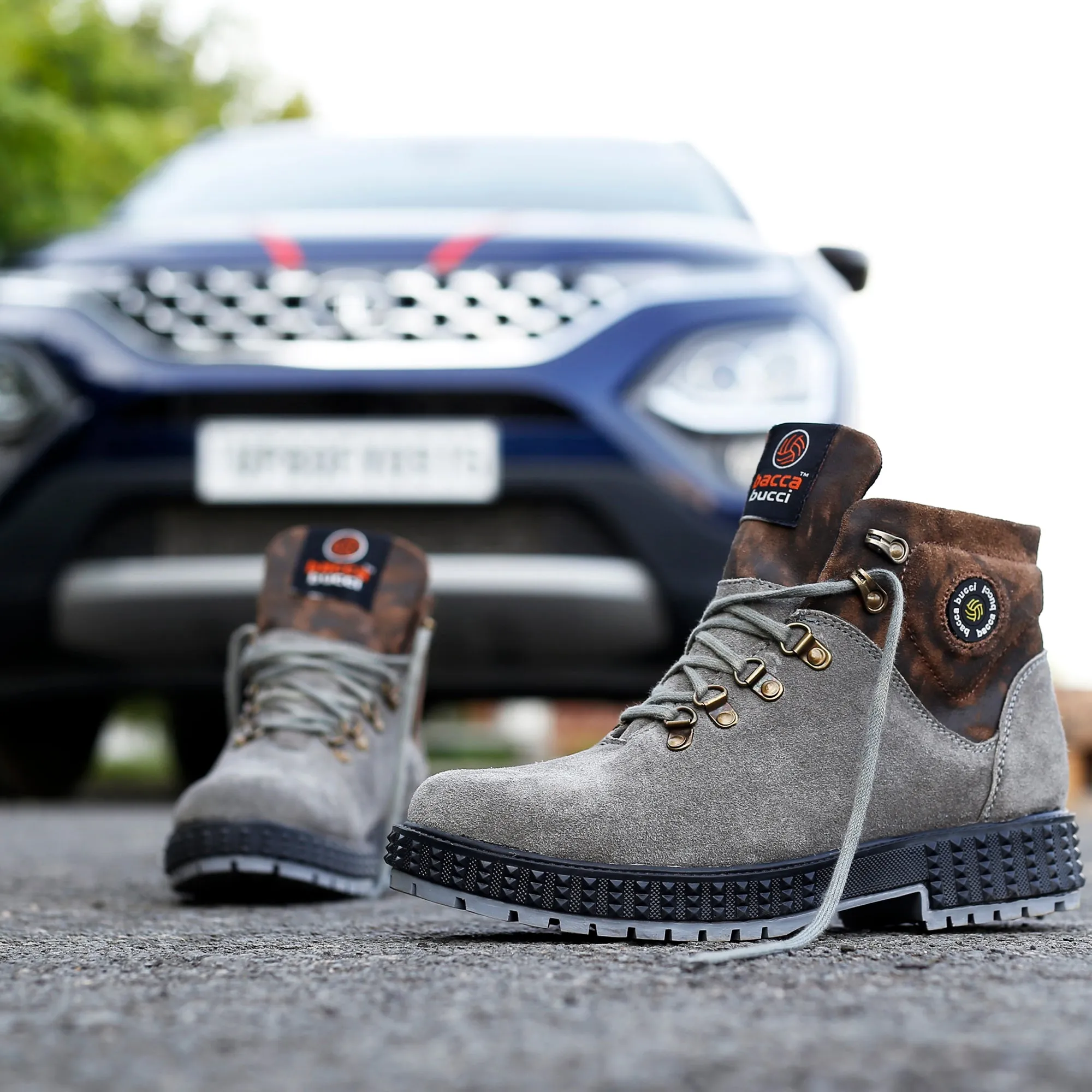 Football Football Boots Bacca Bucci Men's URBAN Suede Leather Boots | Tactical Leather Boots for Motorcycle & Military