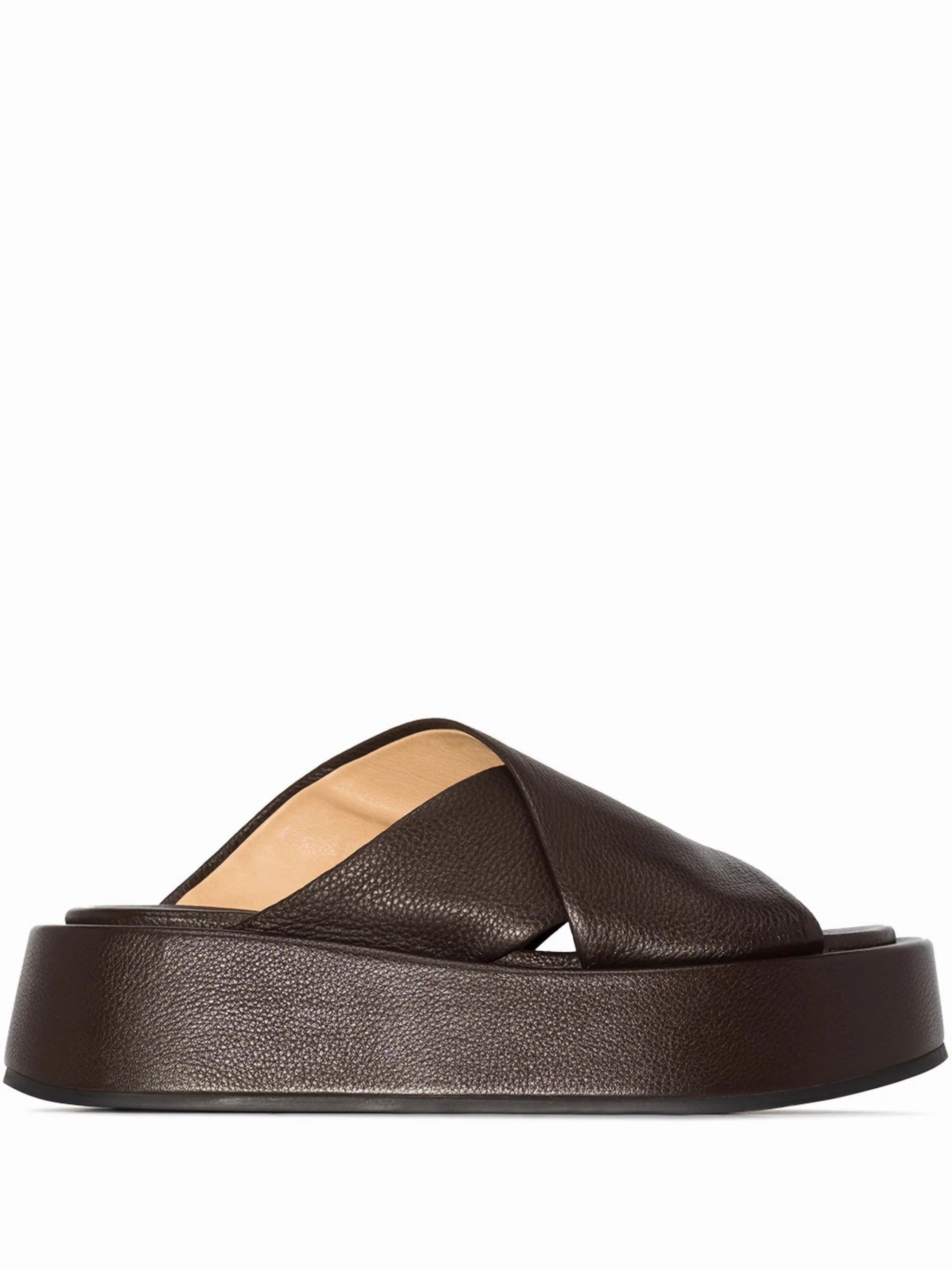 Sandals With Bow crossover strap 50mm flatform sandals