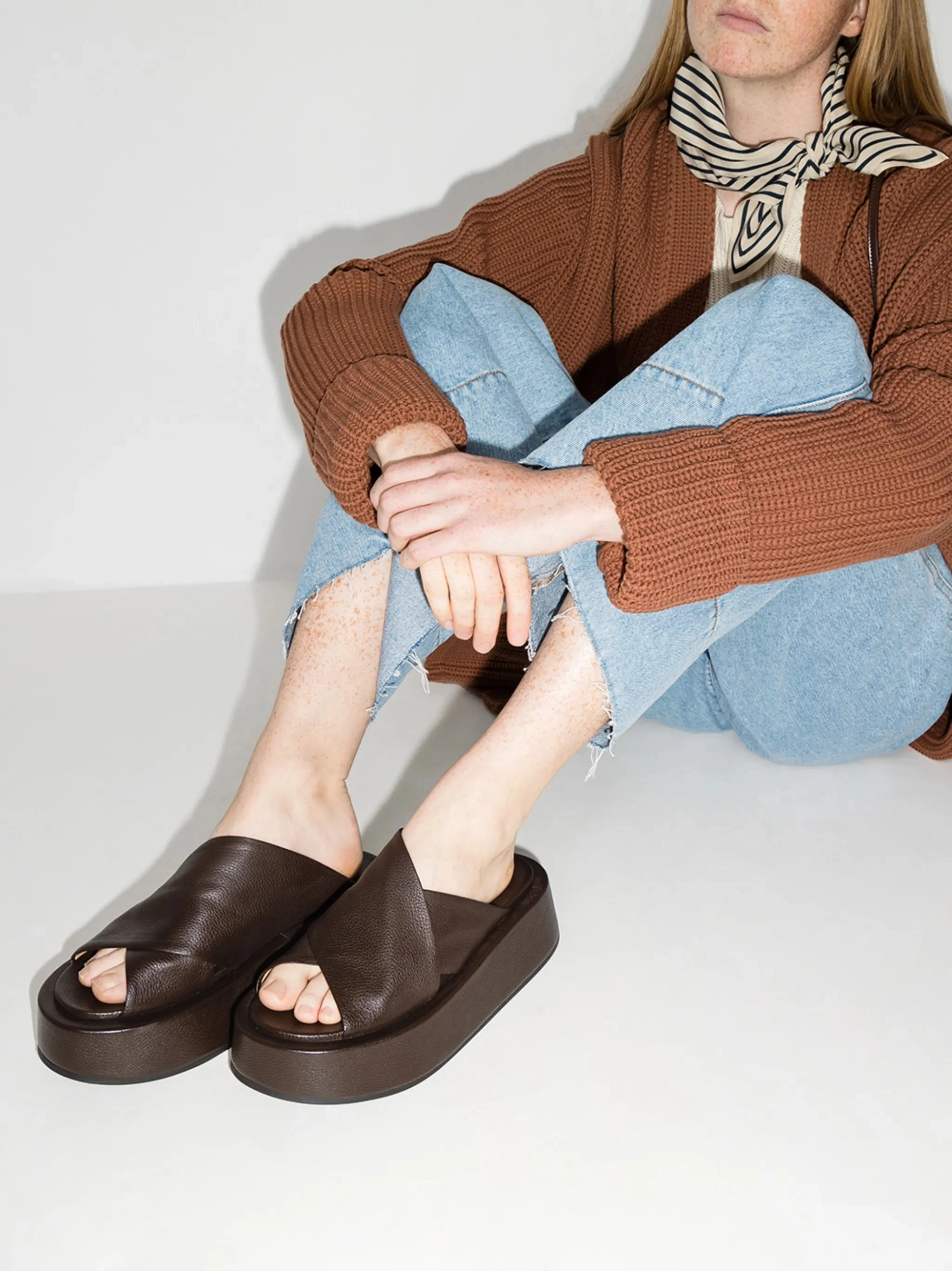 Sandals Cabo San Lucas crossover strap 50mm flatform sandals