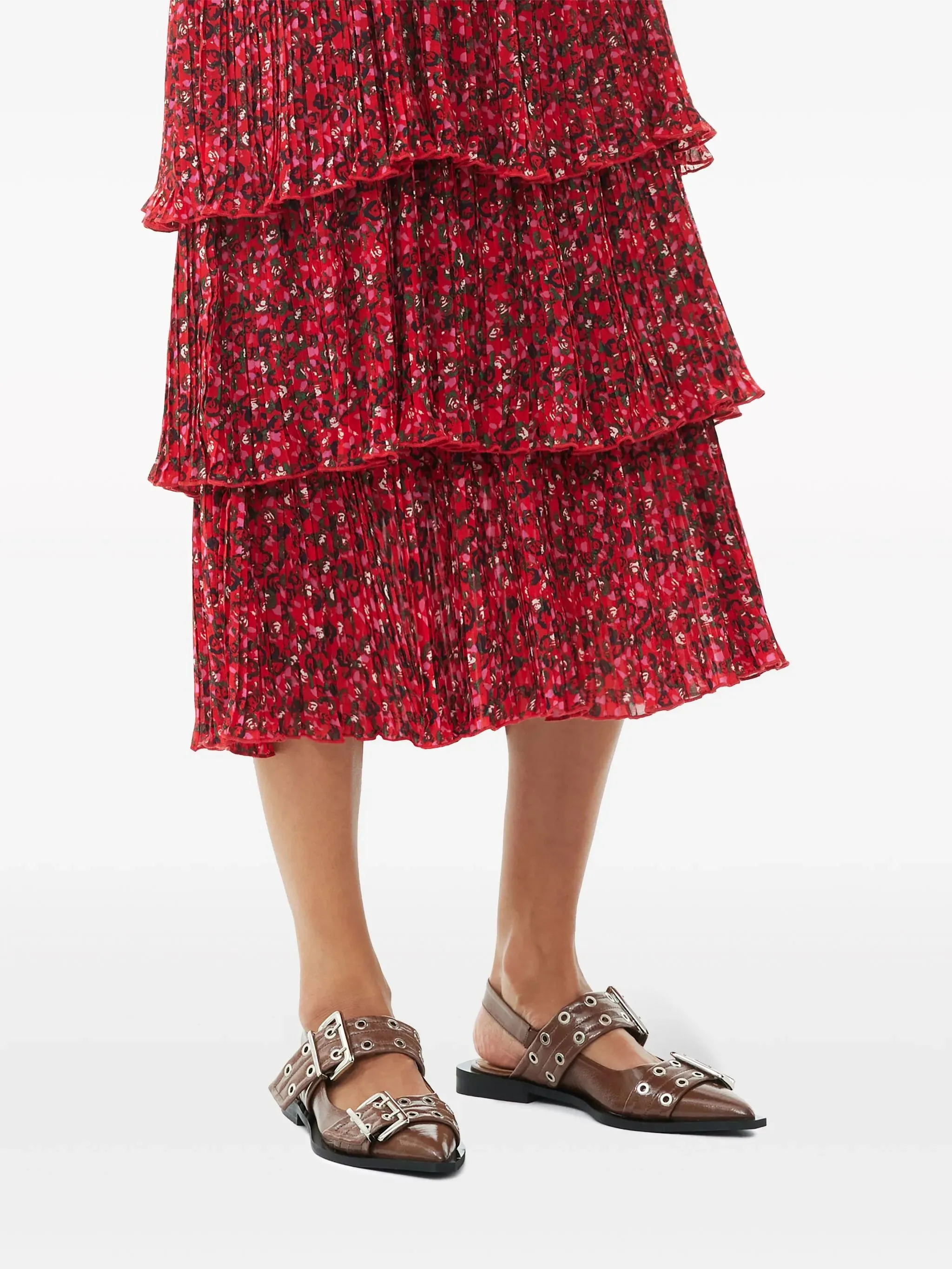 buckle-strap slingback ballerina shoes Wide Fit Flat Wedding Shoes