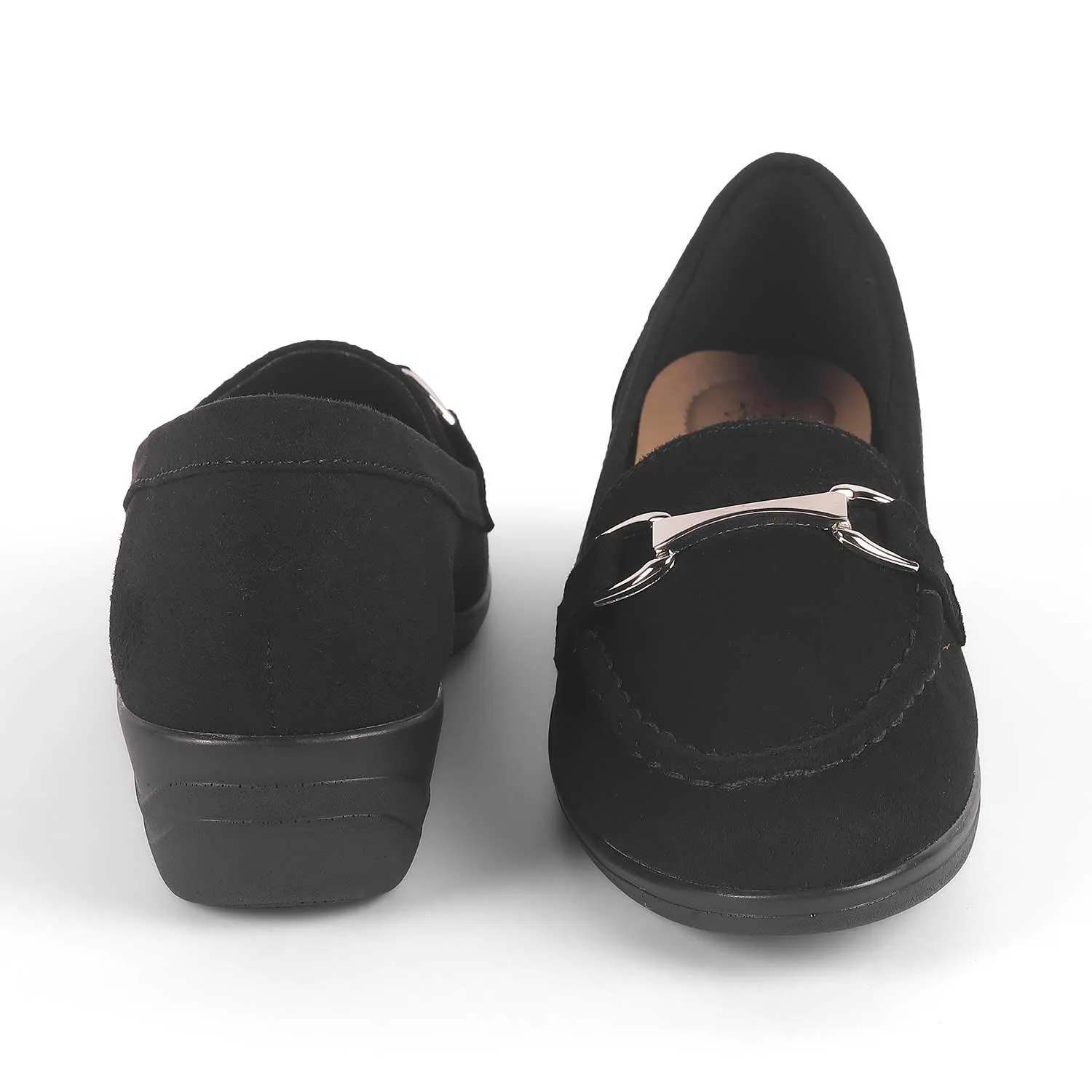 Tresmode Lucia Black Women's Casual Wedge Loafers History Of Penny Loafers