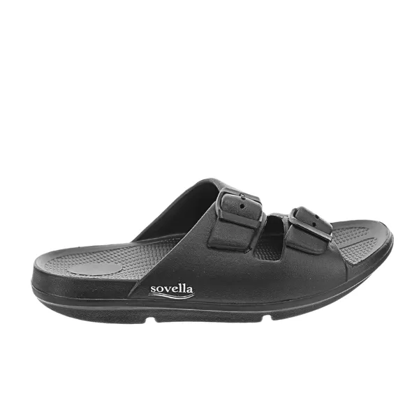 Sovella Men's Buckle Slide Black Celso Sandals