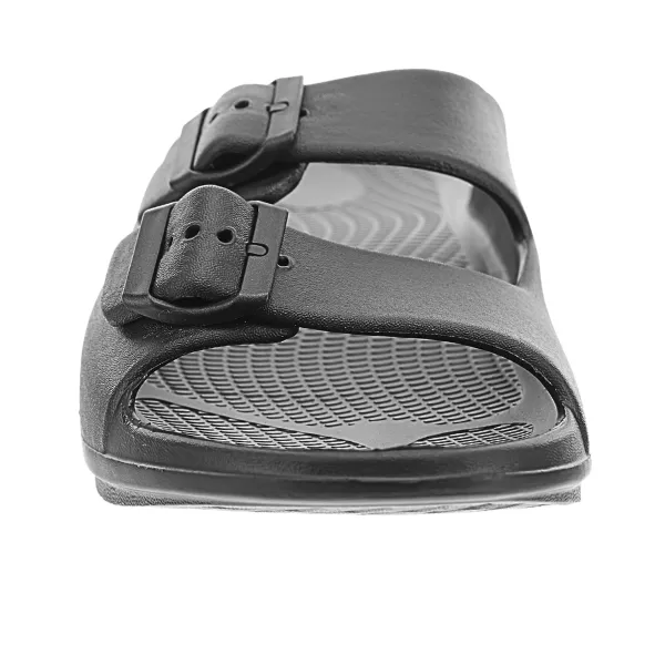 Leather Strappy Sandals Sovella Men's Buckle Slide Black