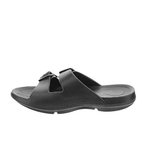 Sovella Men's Buckle Slide Black Sandals Online