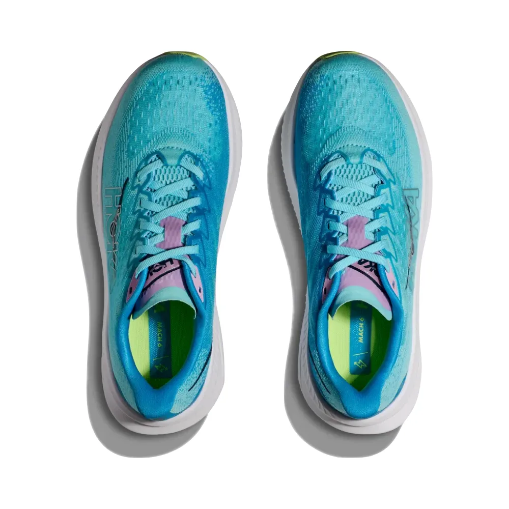 Hoka Women's Mach 6 Sneaker in Cloudless/Waterpark Redlands