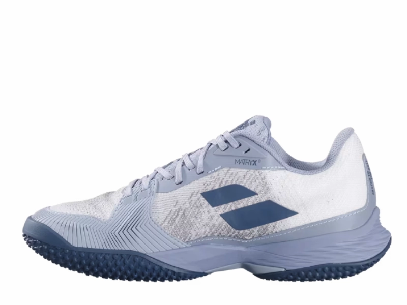 Orthofeet Tennis Shoes Babolat Jet Mach 3 Mens Tennis Shoe (White/Dark Grey)
