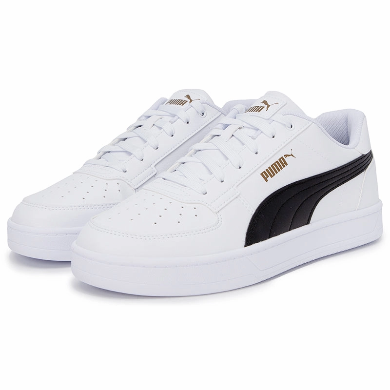 Puma Cali G Golf Shoe Puma Men's Caven White/Black/Gold Sneakers Shoes