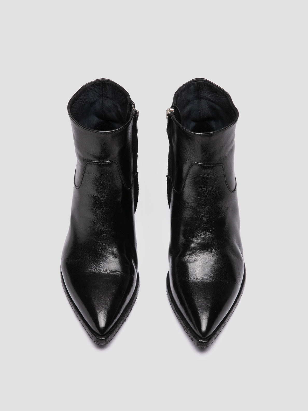Waterproof Dress Boots NOELIE DD 102 - Black Leather Zipped Boots