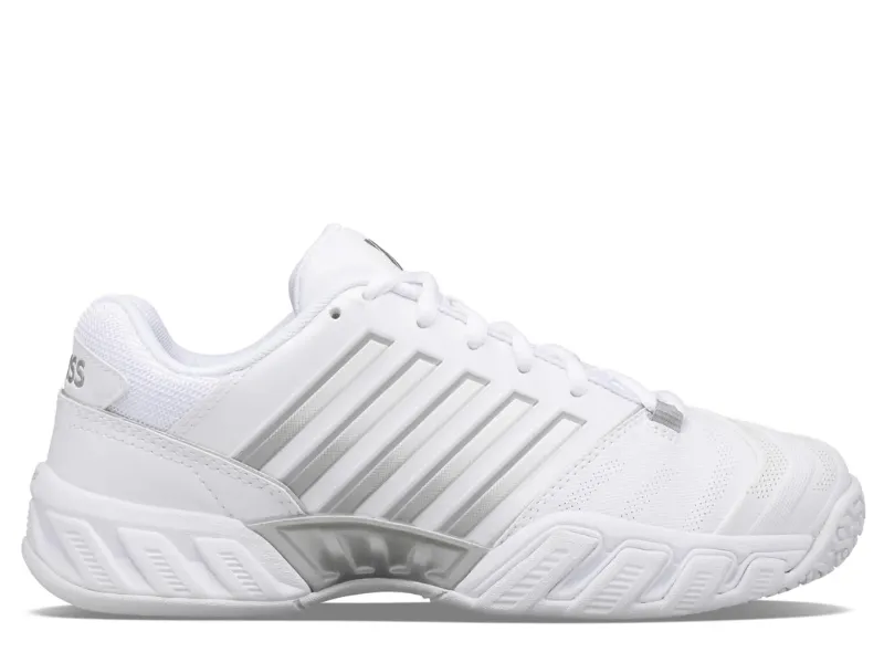 Brown Tennis Shoe K-Swiss Bigshot Light 4 Omni Ladies Tennis Shoe (White/Silver)