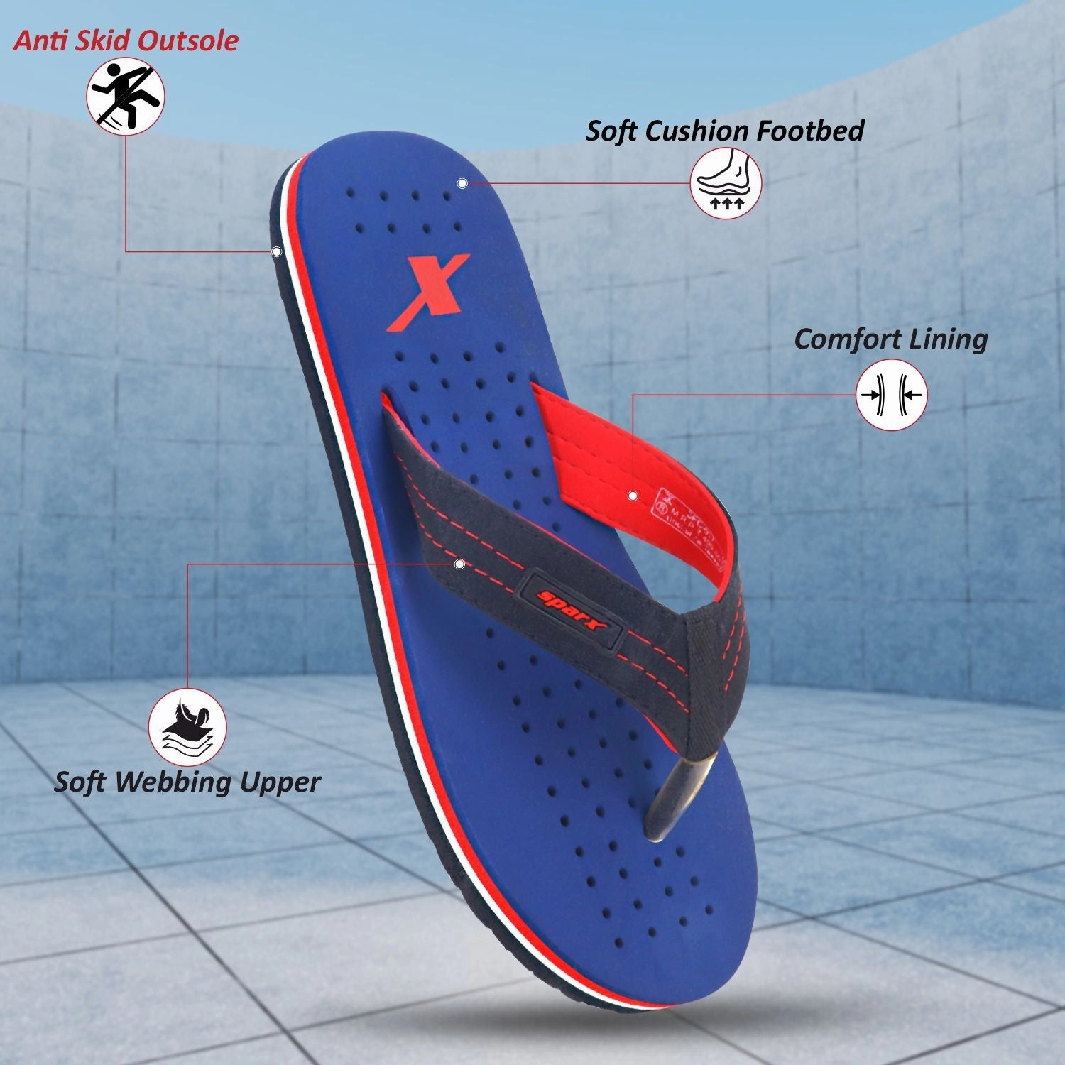 Tall Slippers Flip Flops for Men SFG 517