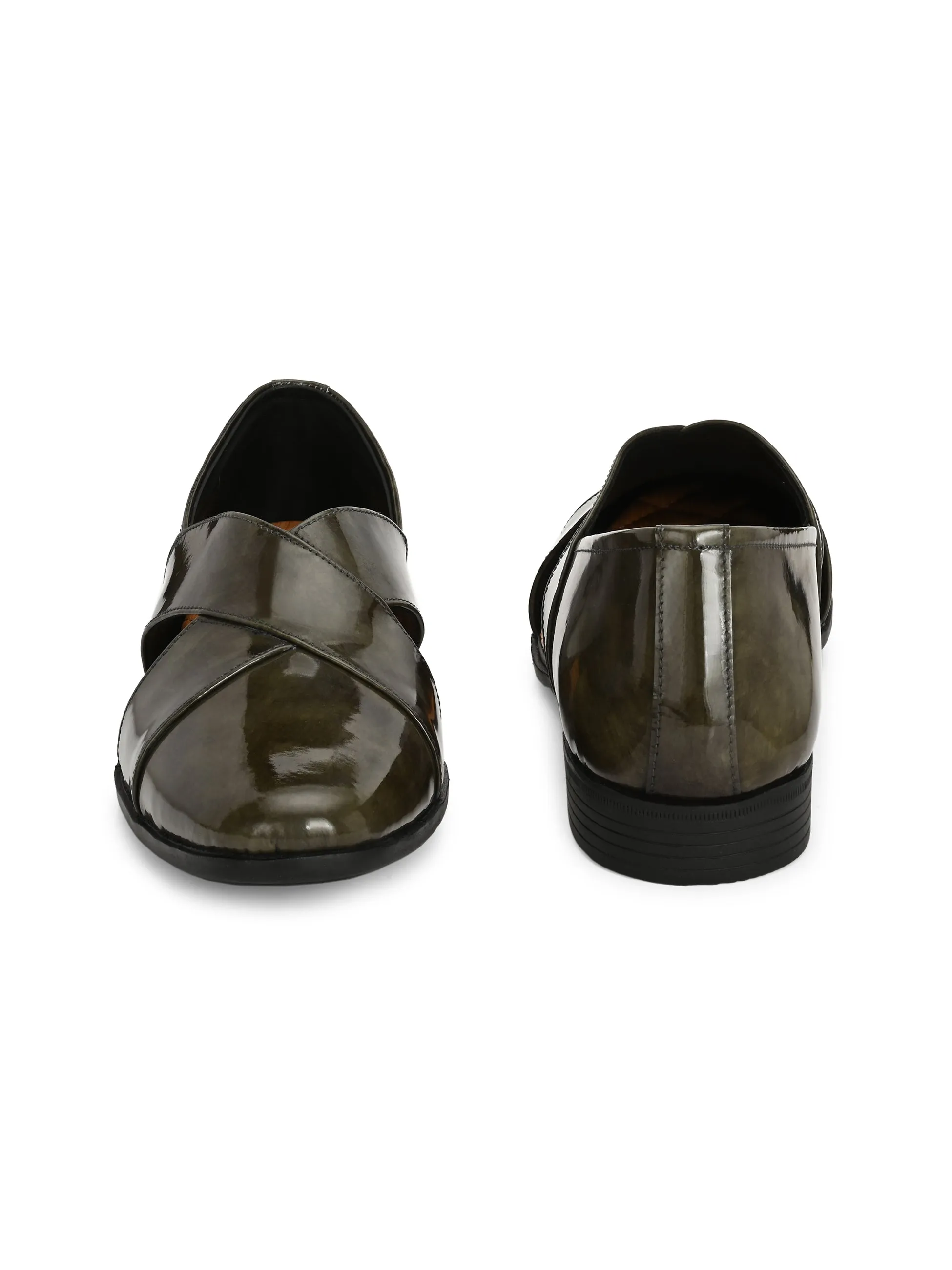 Behrouz Ethnic Leather Shoes Studded Platform Sandals