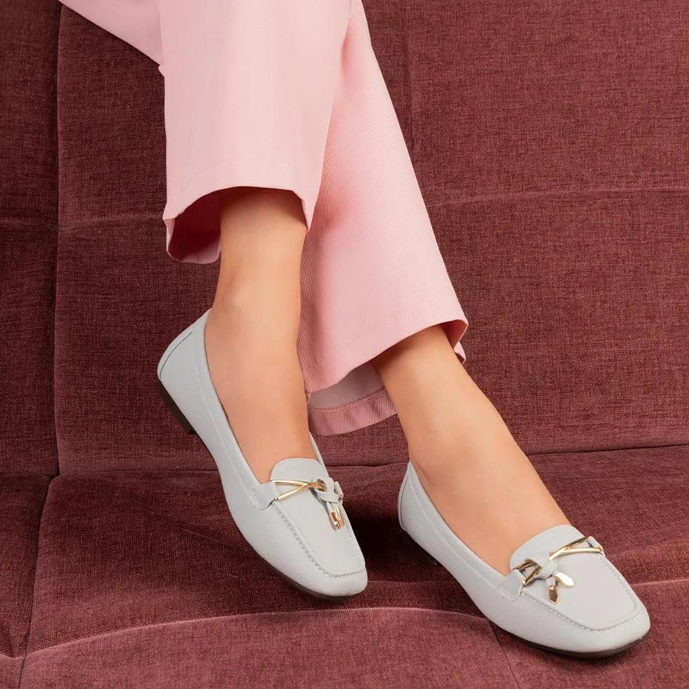 Tresmode Coyent Grey Women's Casual Loafers Loafers With Spikes