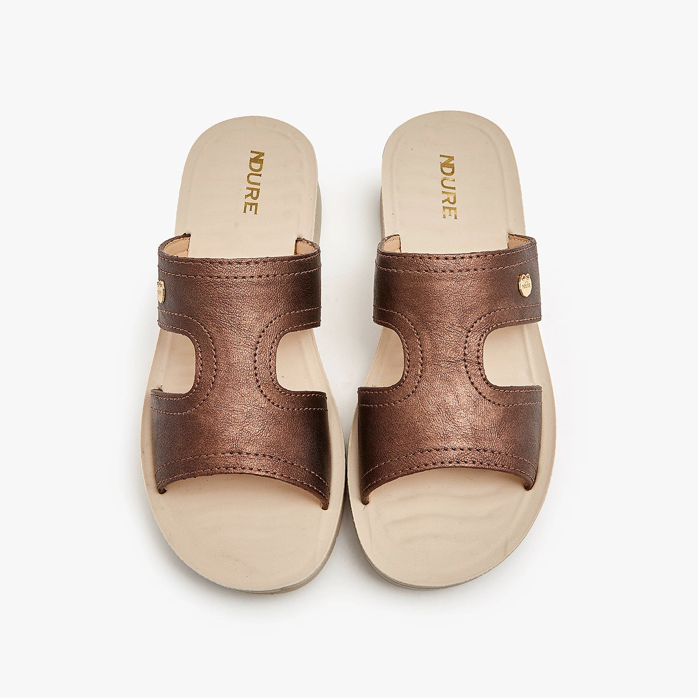 White Wedge Slippers Shimmery Slippers