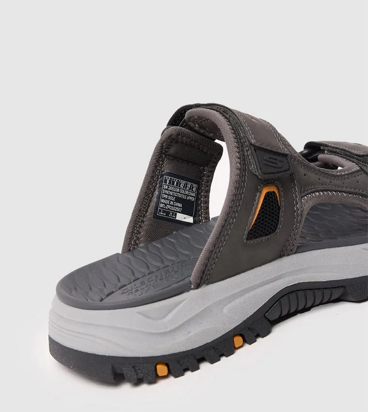 RELAXED FIT SANDALS: PREWITT  LANSTON - CHARCOAL Strap Wedge Sandals