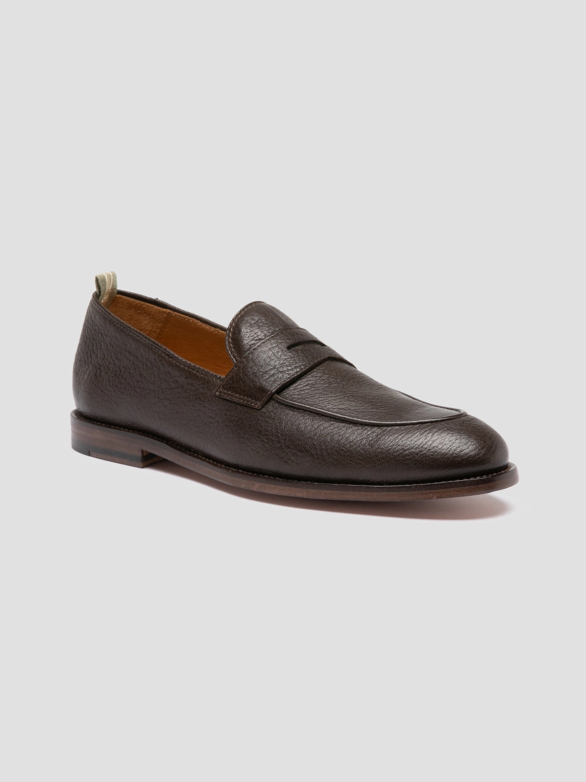 OPERA 001 - Brown Leather Penny Loafers Rubber Sole Loafers