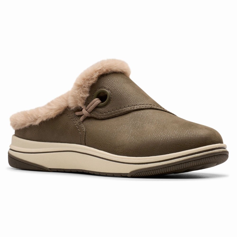 Clarks Breeze Myth Dark Olive Clog (Women's) Ruby Slippers At The Smithsonian