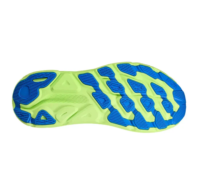 With Plantar Fasciitis HOKA Men's Clifton 9 Sneaker - Stardust/Electric Cobalt