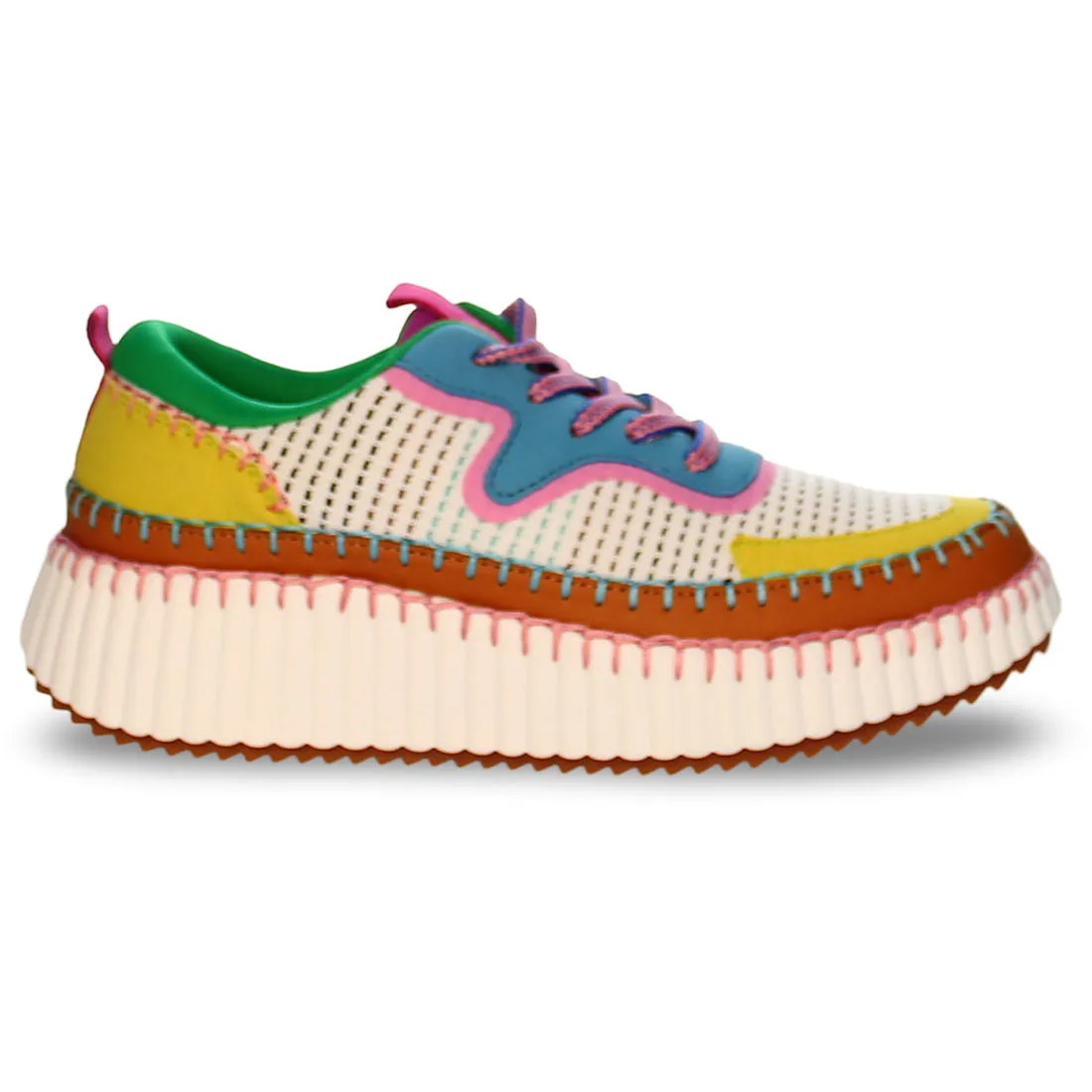 White Shoelaces For Sneakers Whipstitch Mint Lime