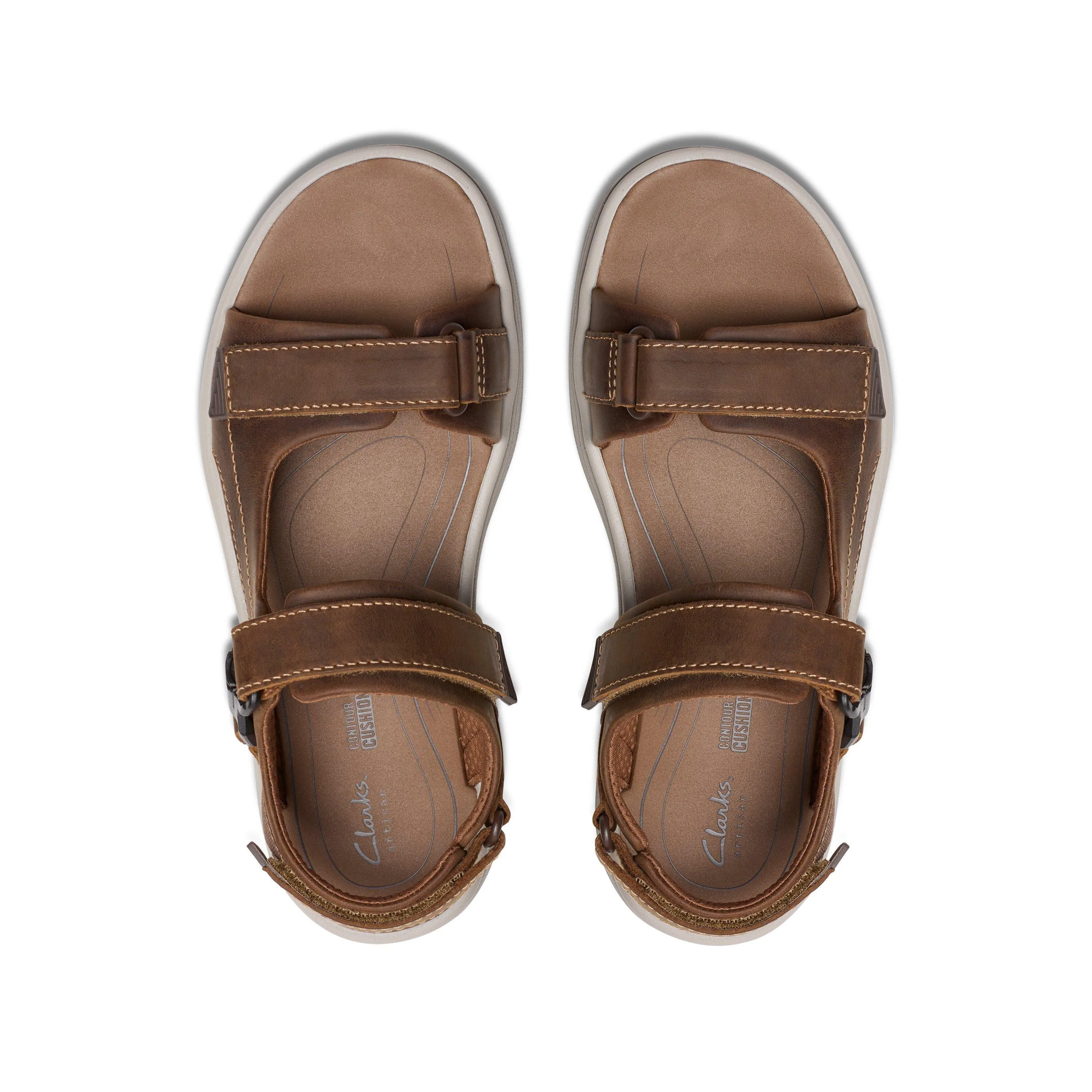 Clarks Men's Saltway Edge Wide Tan Sandals In The Caribbean