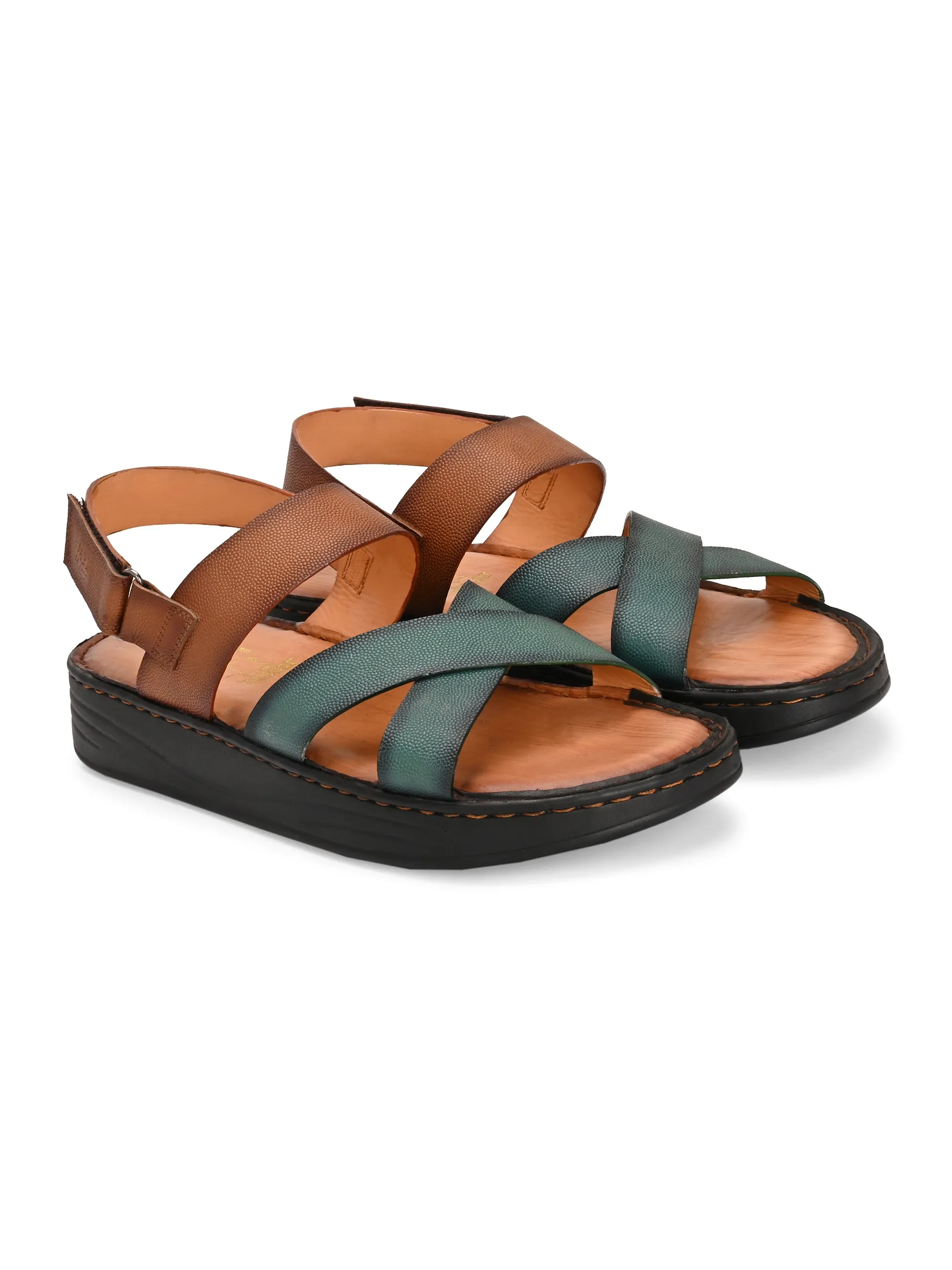 Renzo Multi Leather Cushion Sandals Payless Shoes Sandals