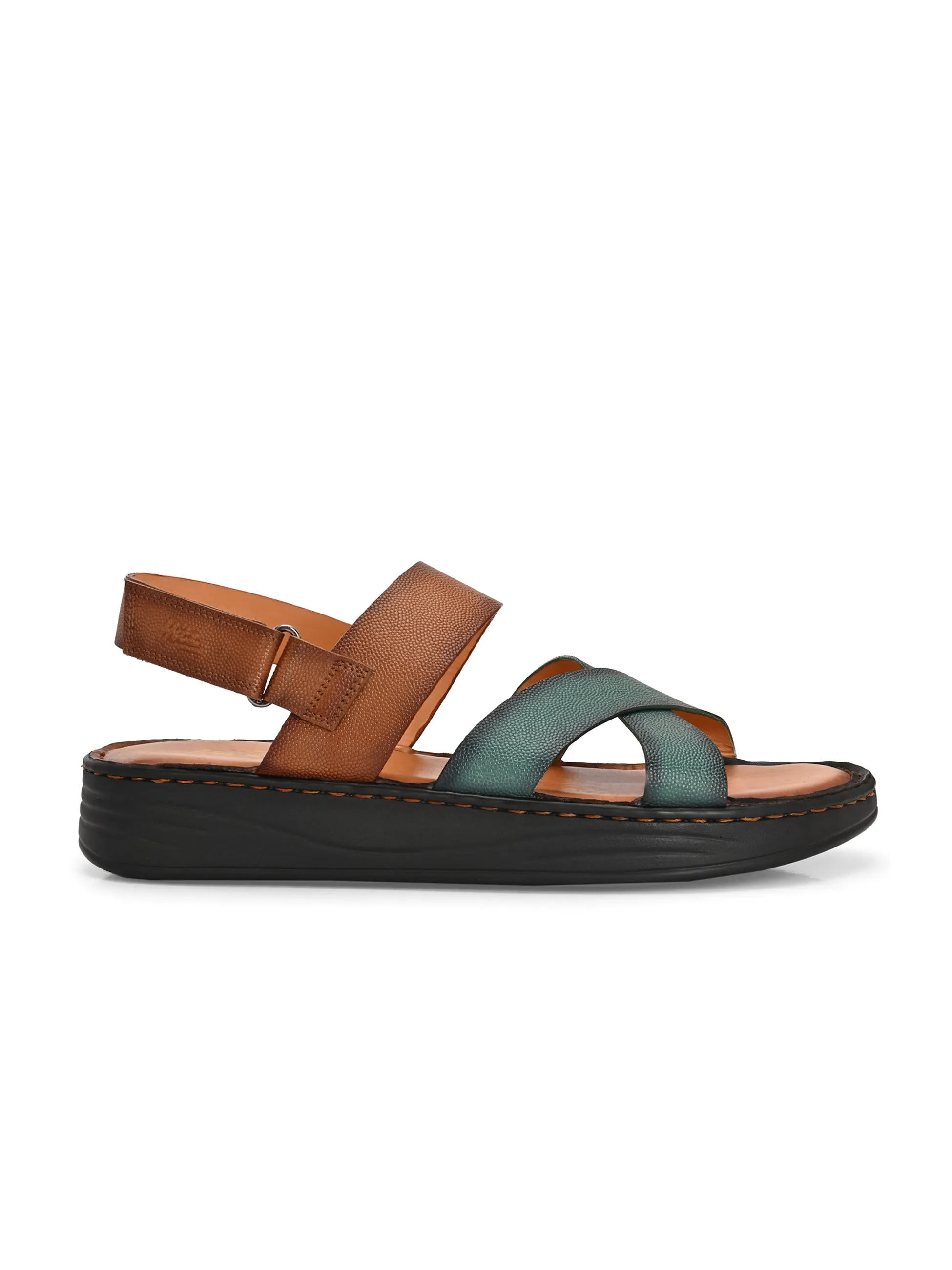 Renzo Multi Leather Cushion Sandals Halcyon