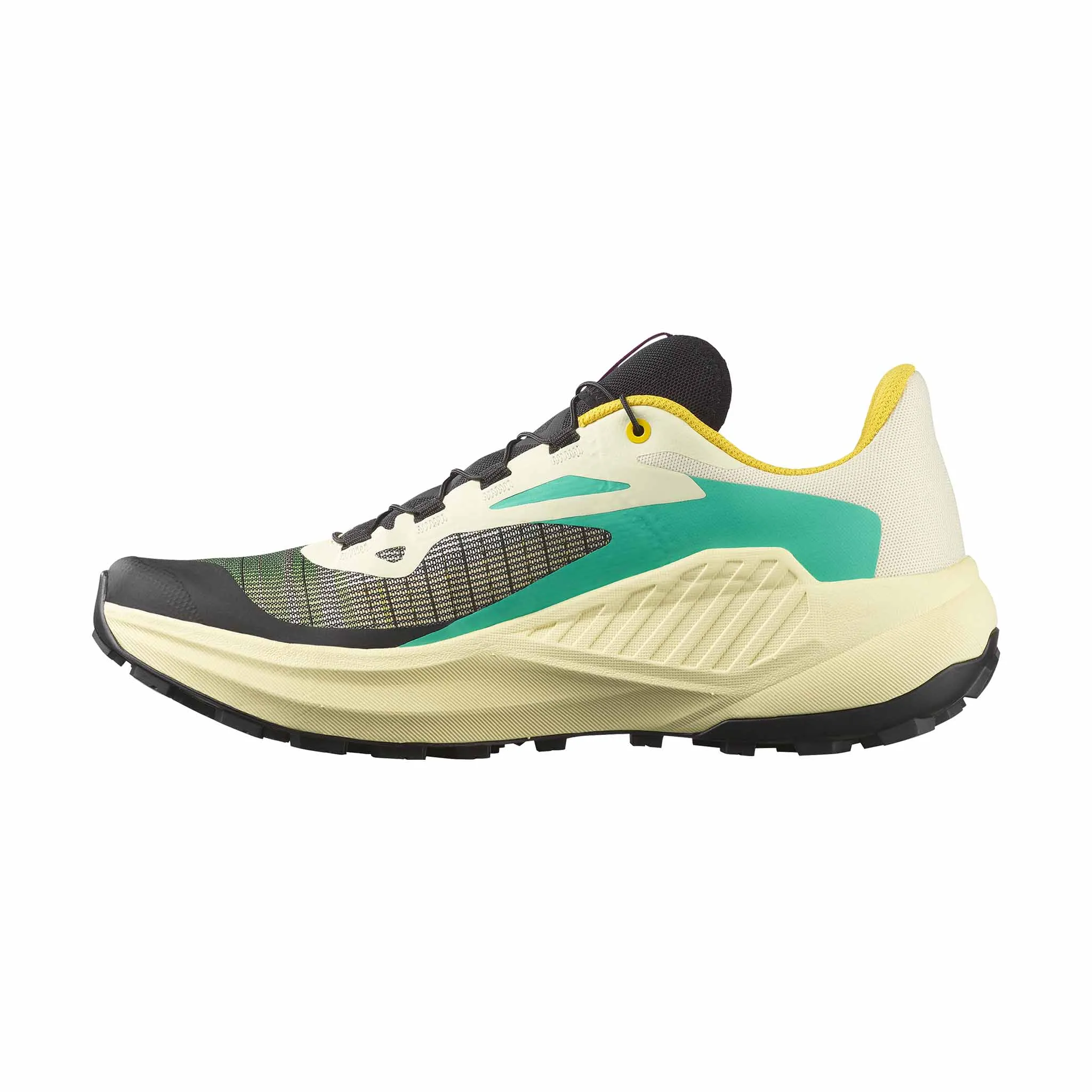 Trail Running Shoes Toe Room Salomon | Men's Genesis Running Shoes - Transparent Yellow/Black/Willowherb