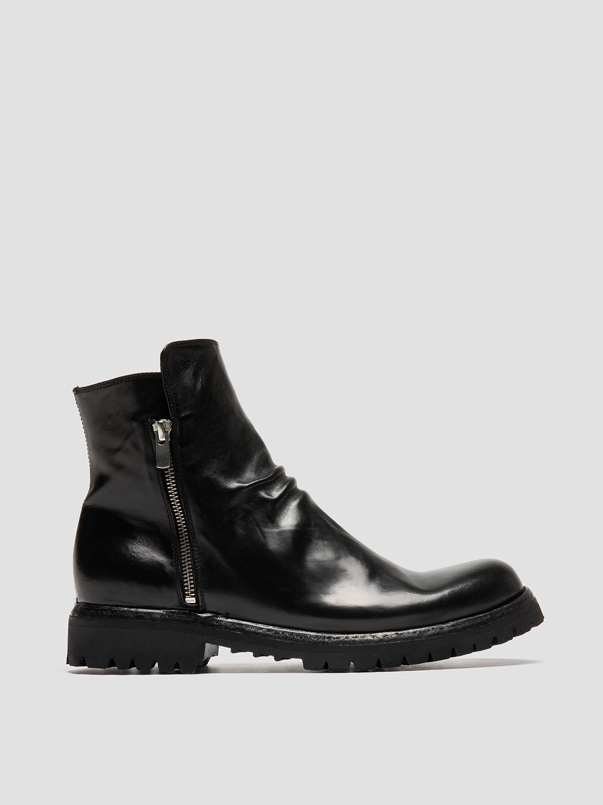 Cowboy Boots And Ropers IKONIC 004 - Black Leather Zip Boots