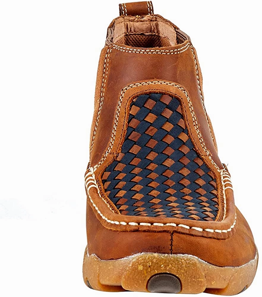 Twisted X Men's 4-inch Chelsea Driving Moccasins, Leather Casual Dress Shoes for Men Wide Width Cowboy Boots