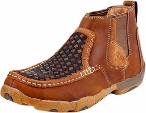 Twisted X Men's 4-inch Chelsea Driving Moccasins, Leather Casual Dress Shoes for Men Muck Boots Arctic Sport