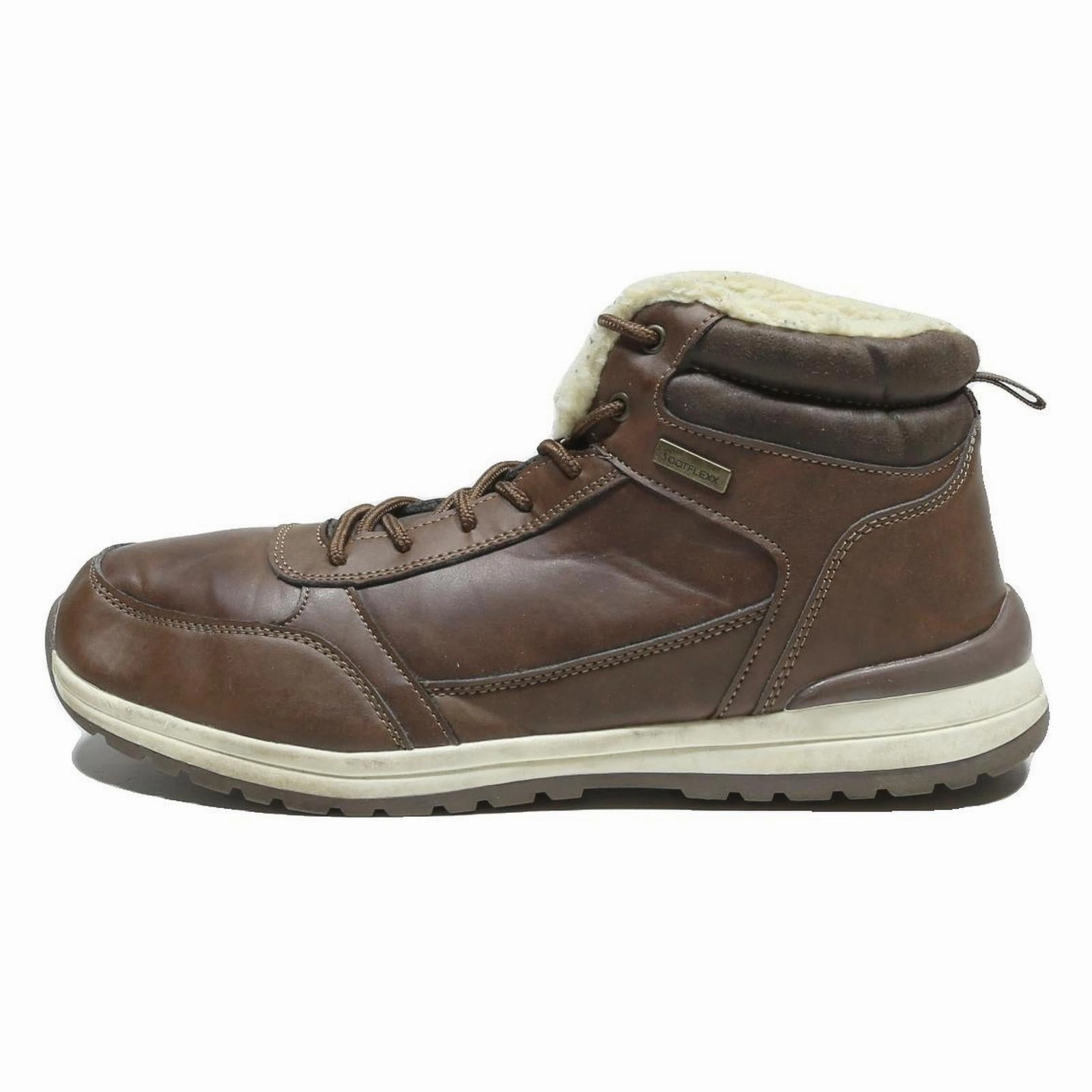 Lowa Military Boots FOOTFLEXX Mens Brown Leather Ankle Boots UK 11 Lace-Up Warm Lining Casual