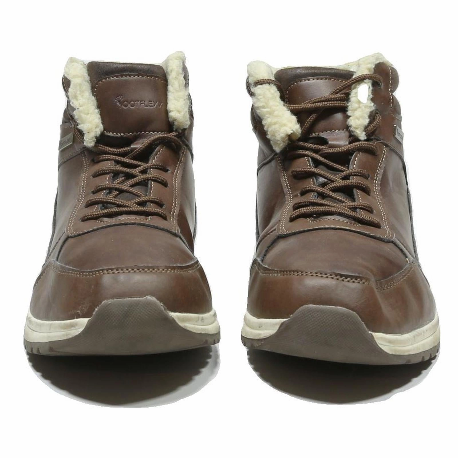 Frye Harness Boots FOOTFLEXX Mens Brown Leather Ankle Boots UK 11 Lace-Up Warm Lining Casual