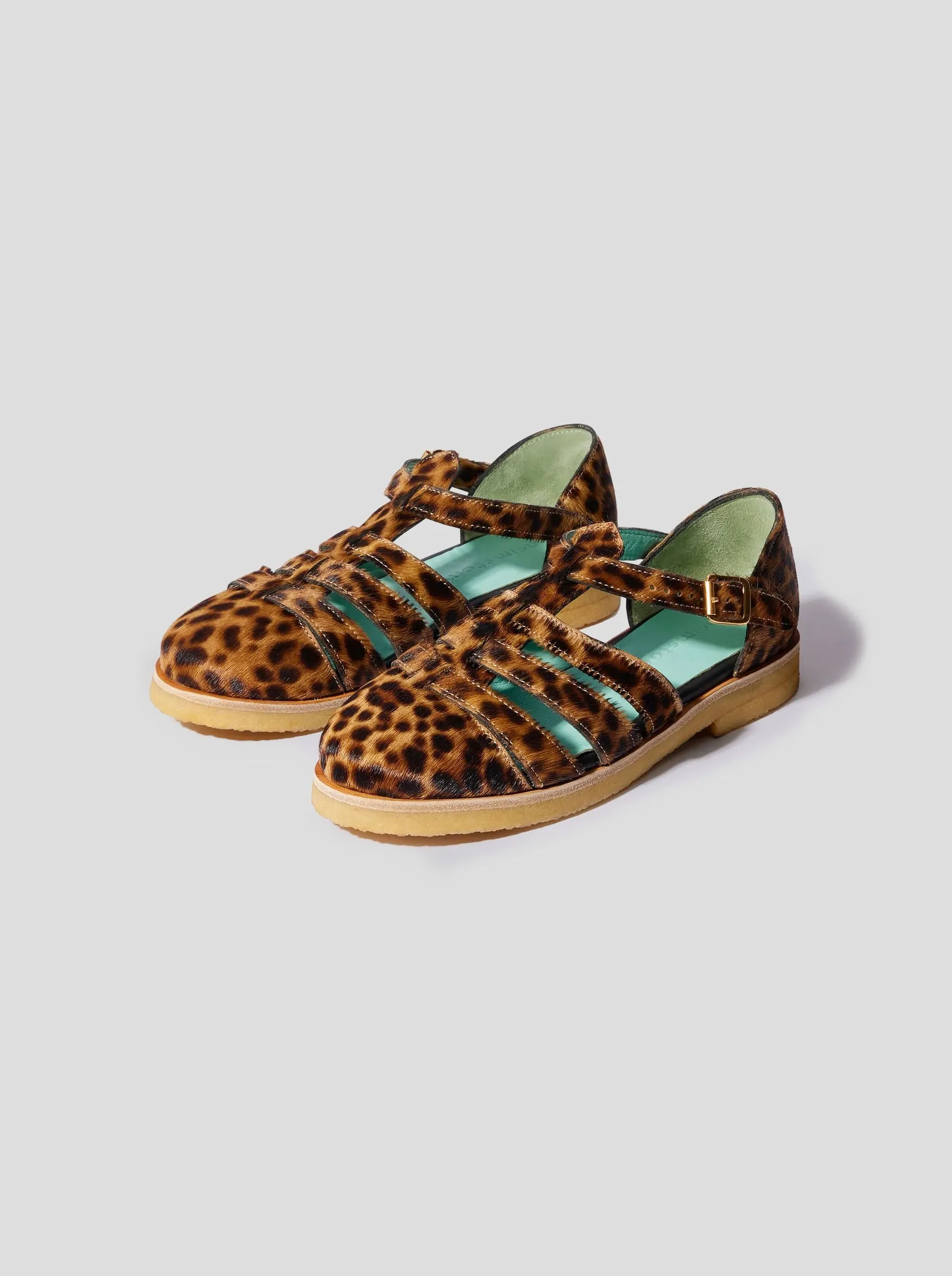 Jack Rogers Comfort Sandals Ricky Sandals in Leopard Printed Leather