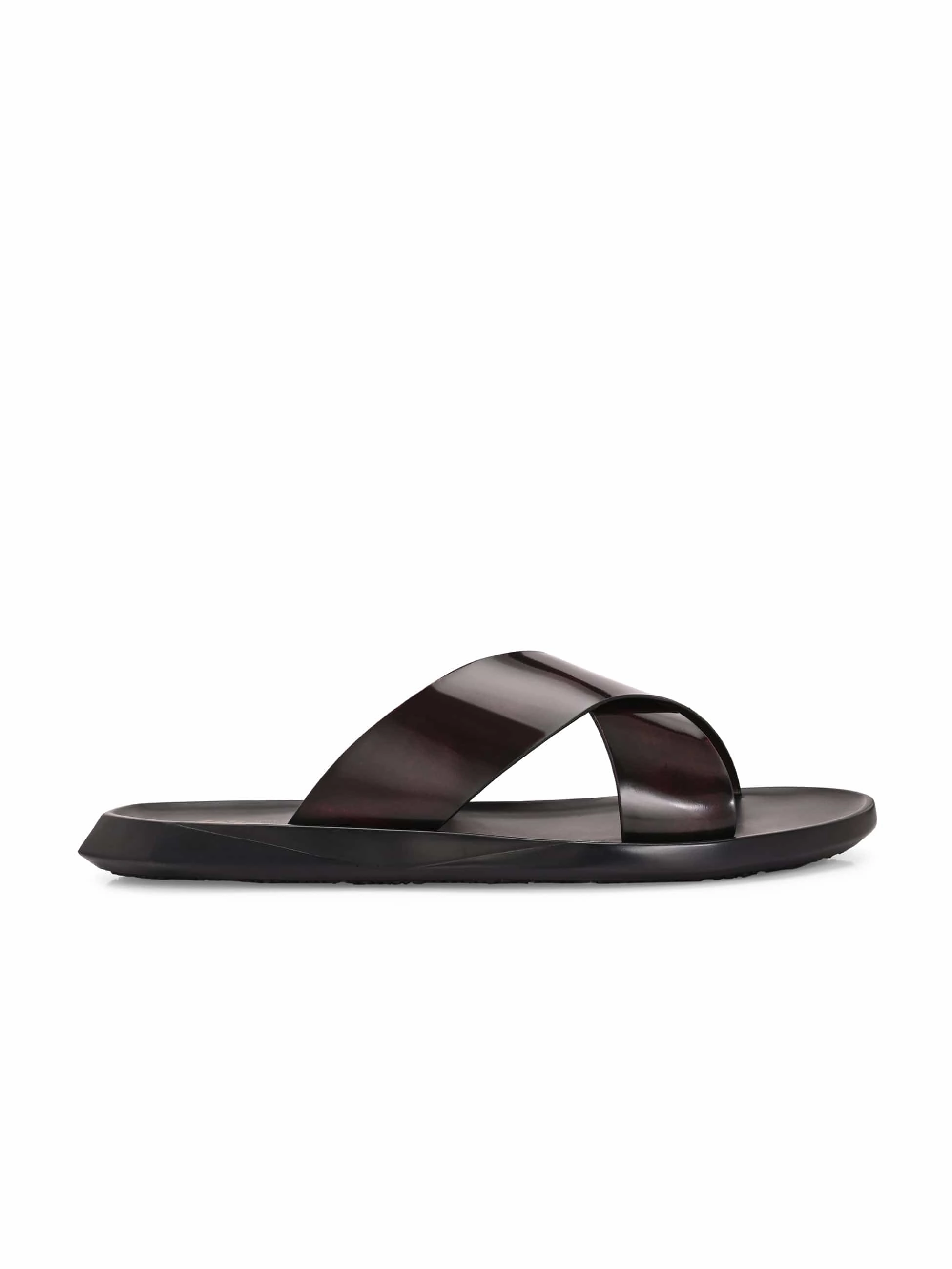 Slipper Slides Rocha Cross Leather Slippers