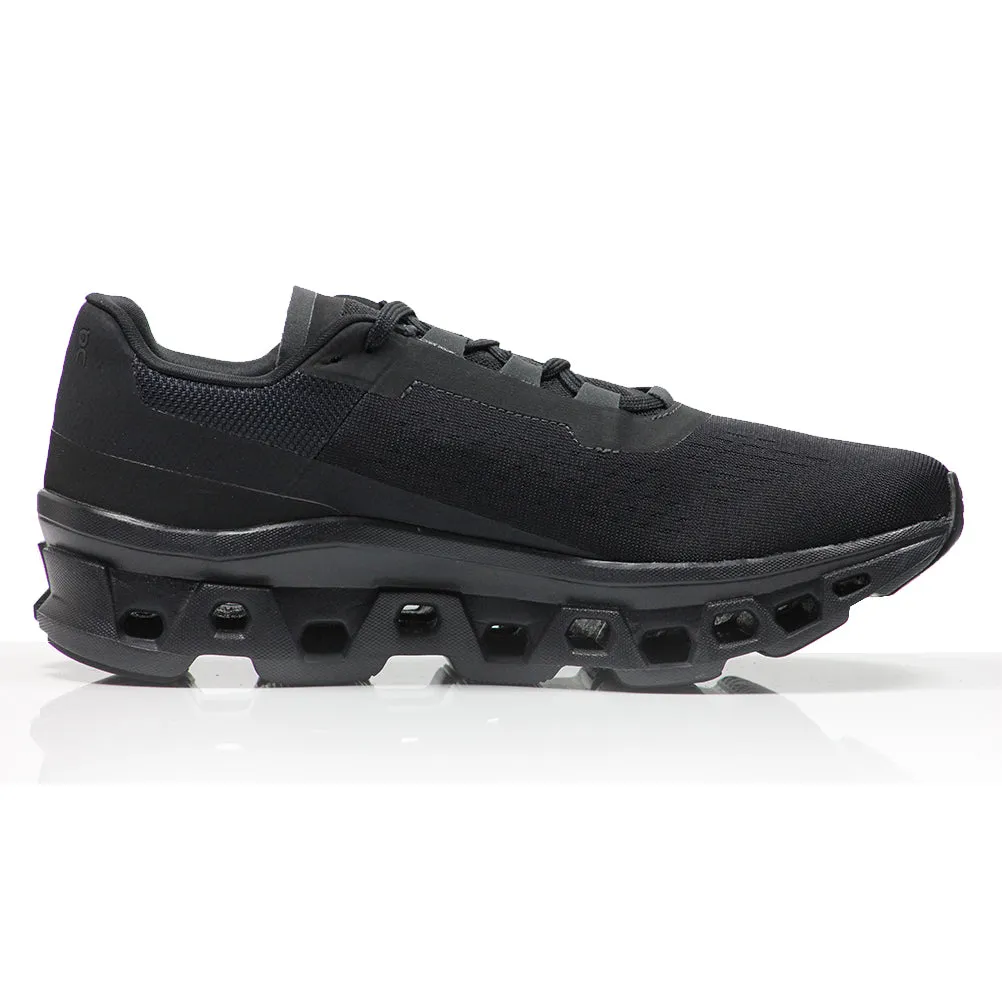 On CloudMonster Men's Running Shoe - All Black Best Running Shoes For Cross Country