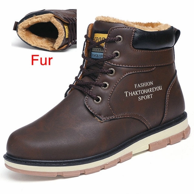 DEKABR Brand Hot Sale Winter Snow Boots High Quality Pu Leather Warm Boots Waterproof  Casual Working Shoes Fashion Men Boots Women's Waterproof Winter Boots