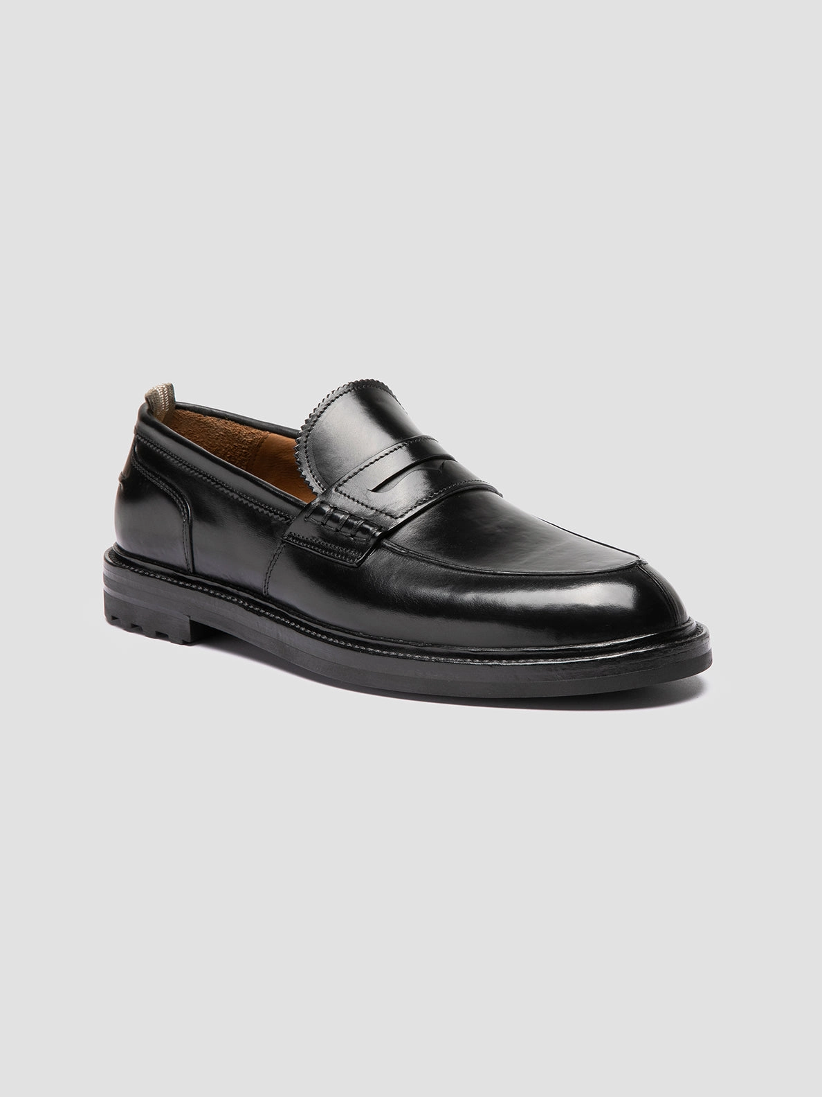 SAX FLEXI 001 - Black Leather Penny Loafers Loafers For Prom