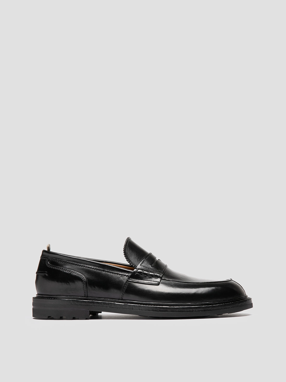 Loafers To Wear With Jeans SAX FLEXI 001 - Black Leather Penny Loafers