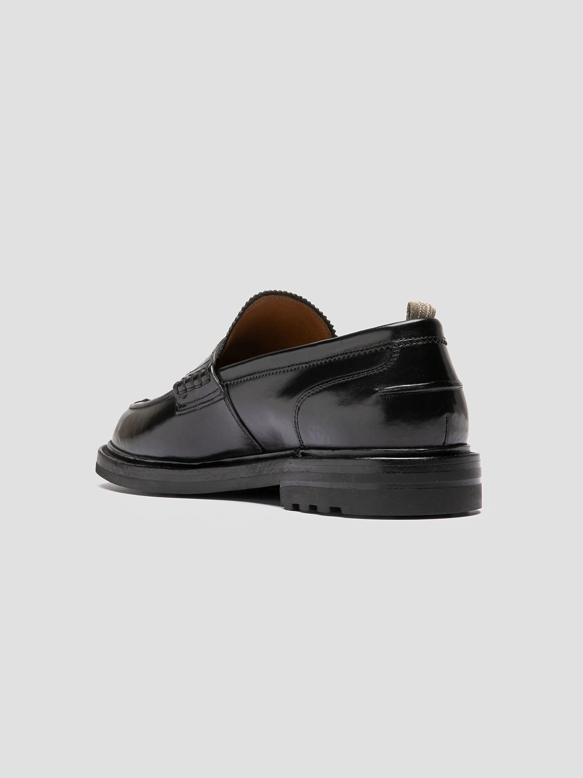 Row Loafers SAX FLEXI 001 - Black Leather Penny Loafers