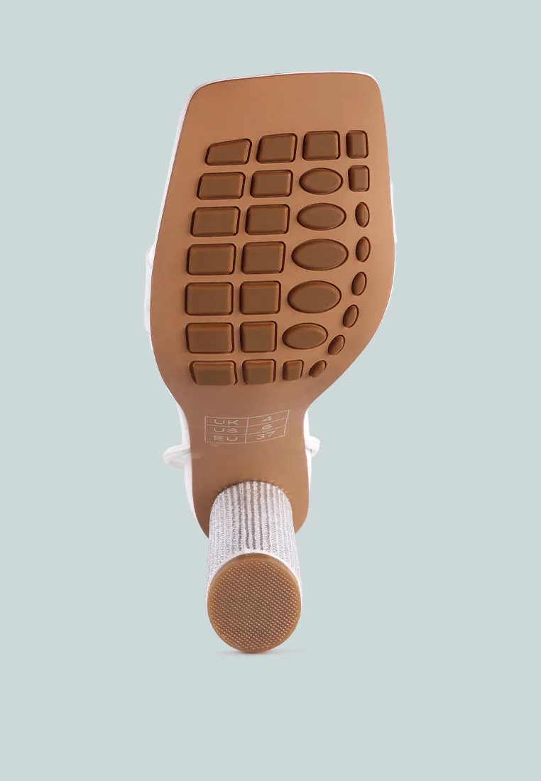 scansta lace up rhinestone embellished high heel sandals Cloggs Sandals