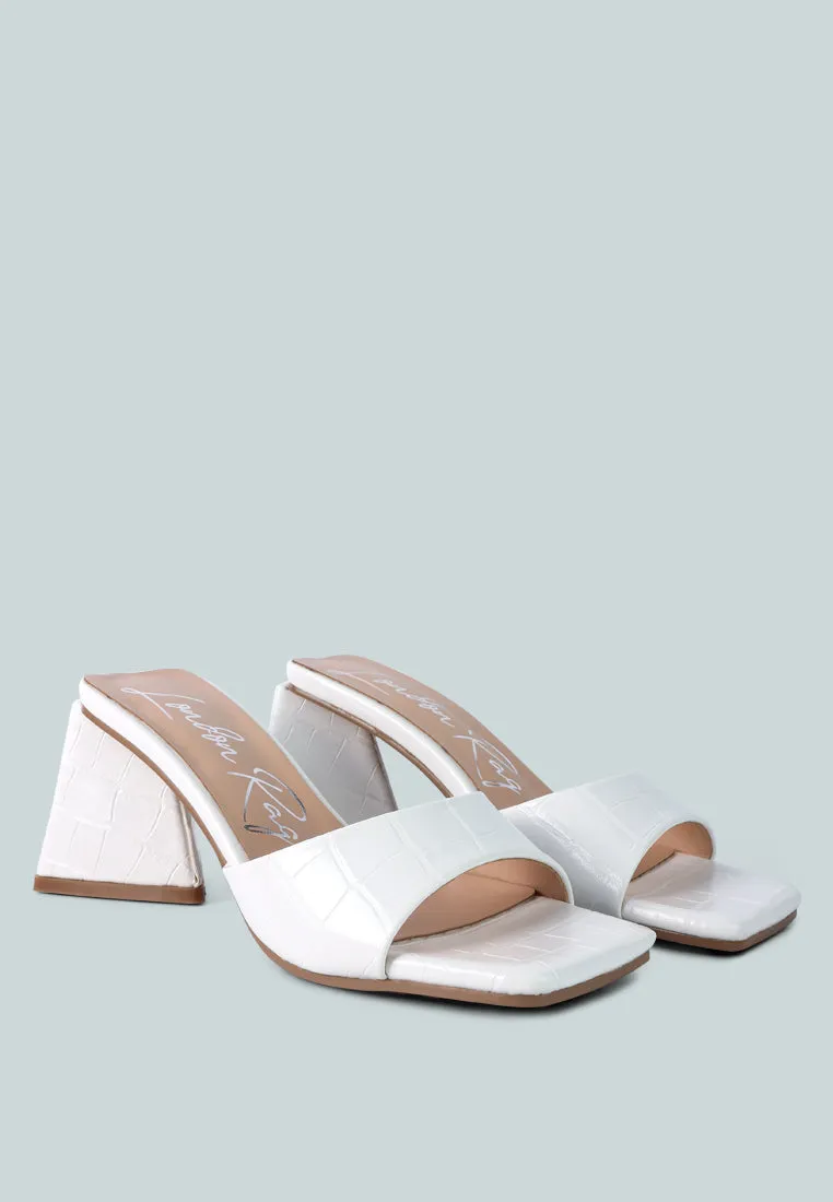 trinity croc pattern triangle heel sandals Strappy Sandals With Platform