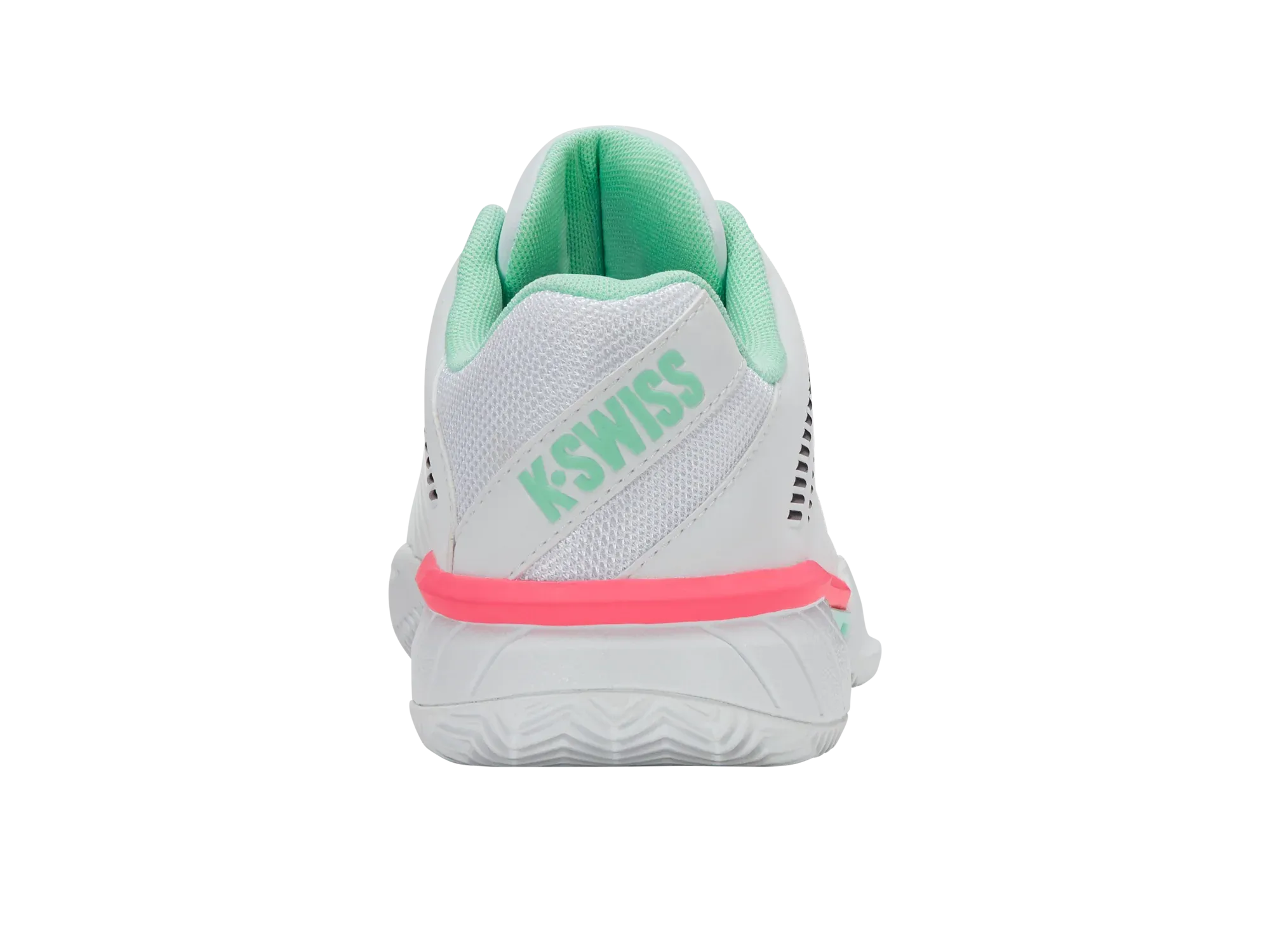 Rafa Nike Tennis Shoes K-Swiss Express Light 3 Clay Ladies Tennis Shoe (WHITE/NEON MINT/NEON PASTEL PINK)