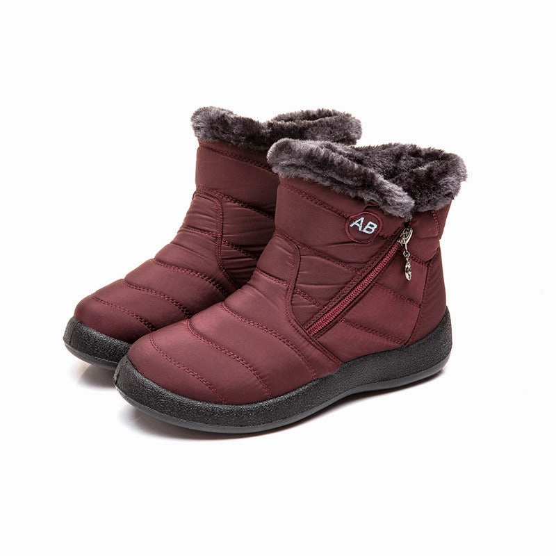 Women's Waterproof Winter Boots - Fashionable Warm Snow Boots with Fur Lining, Slip-Resistant Trekking & Walking Boots Snow Work Boots
