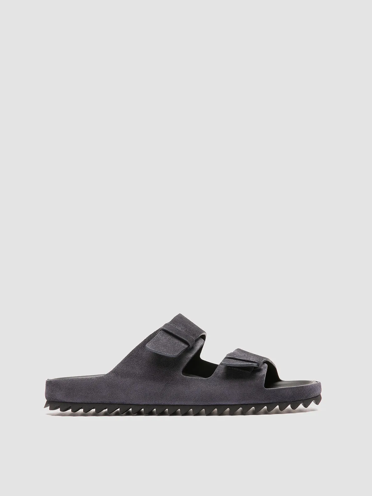 AGOR 010 - Navy Suede Slide Sandals Straw Sandals