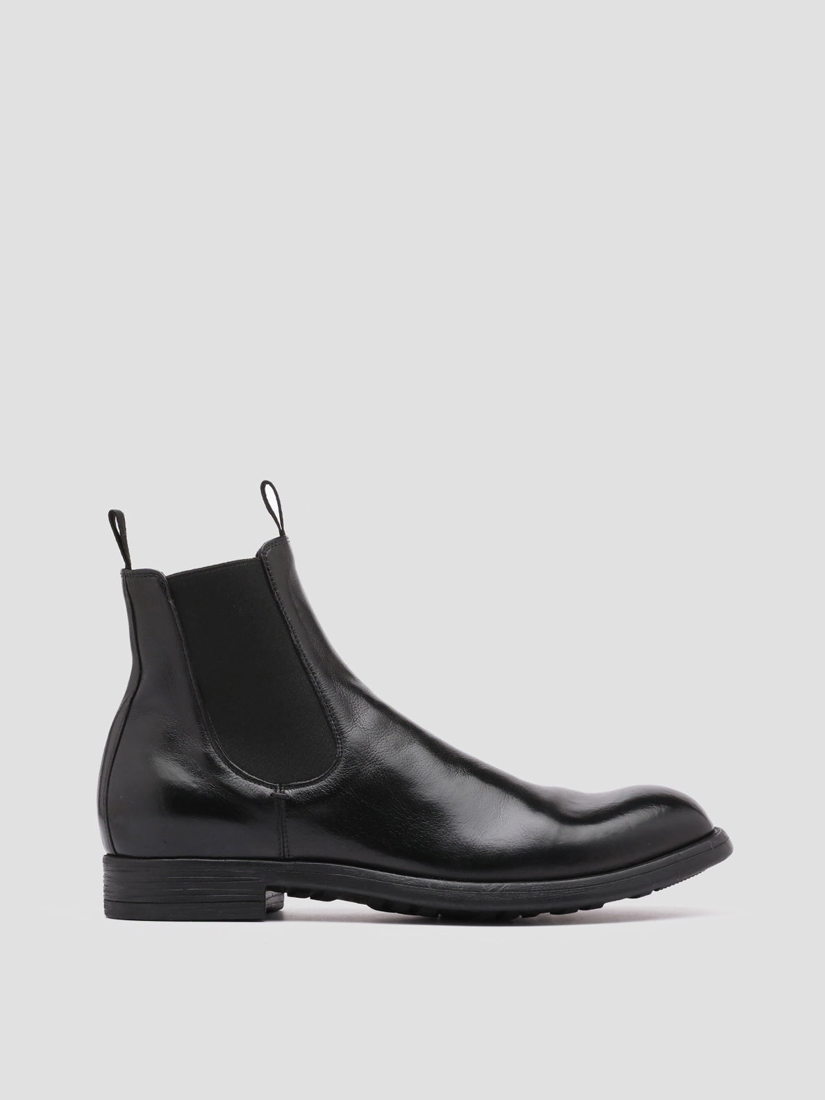 CHRONICLE 002 - Black Leather Chelsea Boots Cowgirl Boots Heel