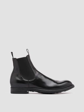 CHRONICLE 002 - Black Leather Chelsea Boots Scoot Boots