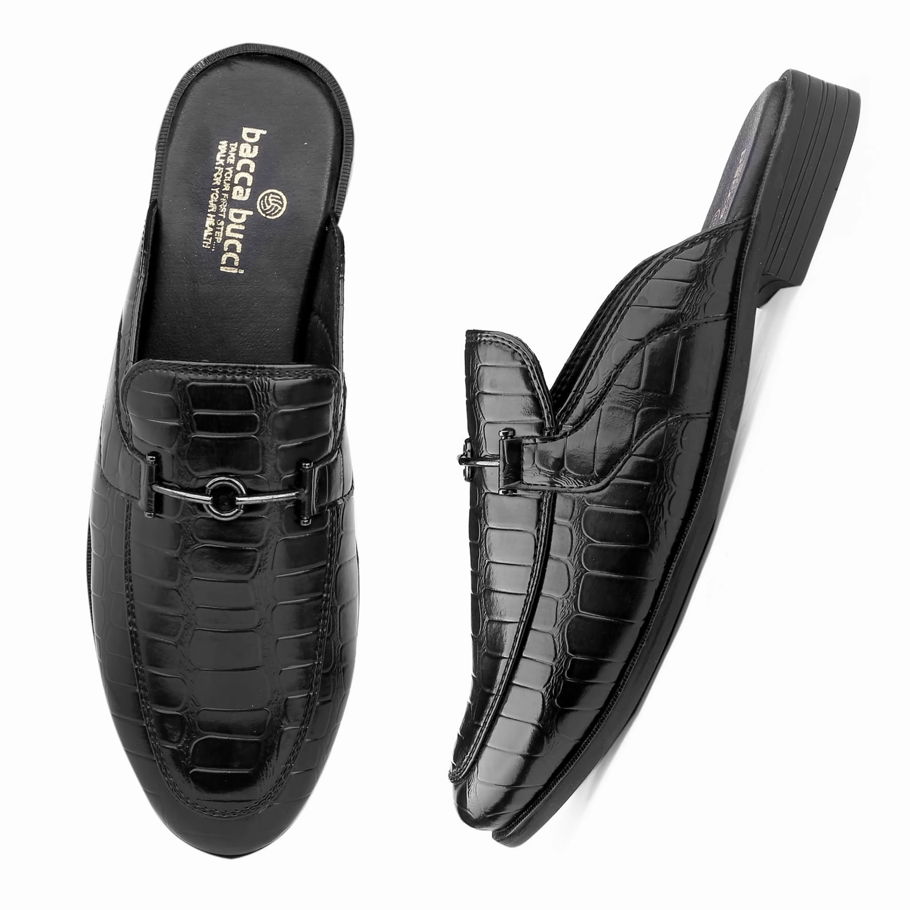 Bacca Bucci Men's NOVA Mules Clogs Open back Loafers with Comfortable Memory Insoles Panty Loafers
